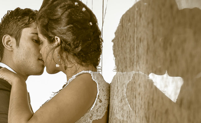 Beijo dos noivos: Stefani e André